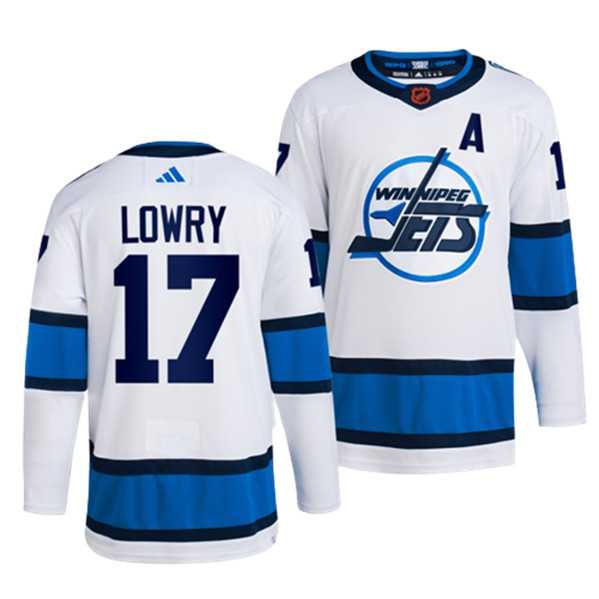 Mens Winnipeg Jets #17 Adam Lowry White 2022-23 Reverse Retro Stitched Jersey Dzhi
